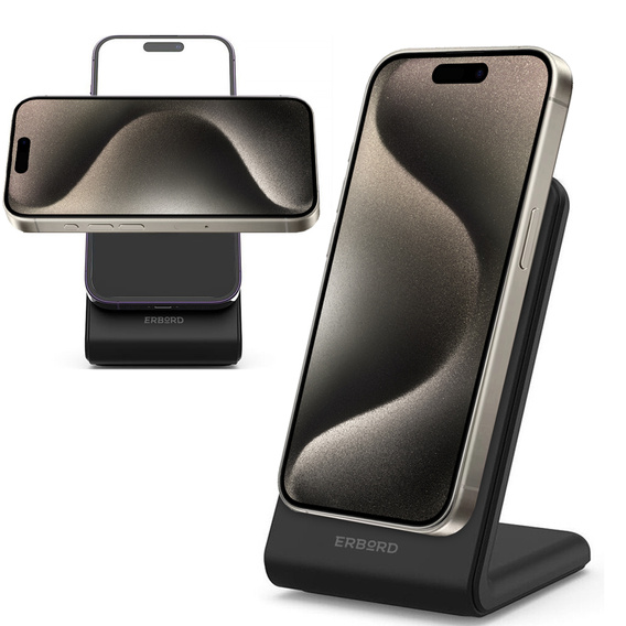 ασύρματος επαγωγικός φορτιστής ERBORD, 15W, Μαύρο