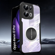 Θήκη για Oppo Reno 13 Pro, με μαγνητική πλάκα, διαφανής / μαύρη
