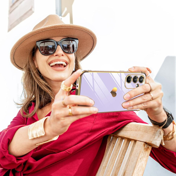 Θήκη για Samsung Galaxy A54 5G, Electro heart, μωβ + 2x γυαλί 9H