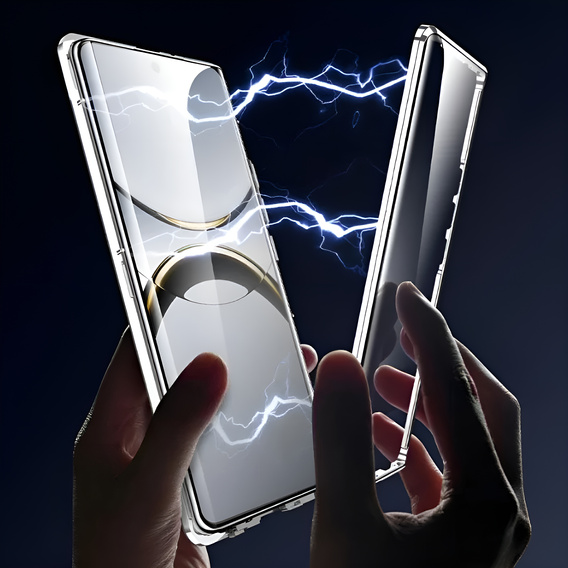 θήκη για το Oppo Find X8 Pro, Magnetic Dual Glass, ασημένια