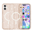 Θήκη για iPhone 17, για MagSafe, glitter, ημιδιαφανές χρυσό