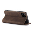 θήκη CASEME για Samsung Galaxy A12 / M12 / A12 2021, Leather Wallet Case, καφές