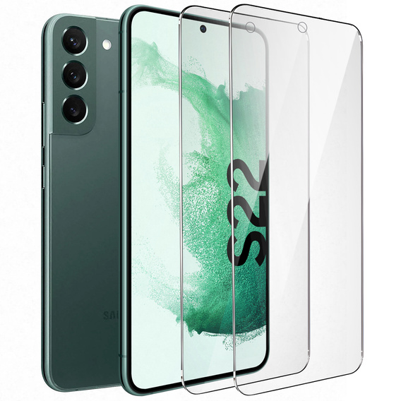 2x Μετριασμένο γυαλί για Samsung Galaxy S22, ERBORD 9H Hard Glass στην οθόνη