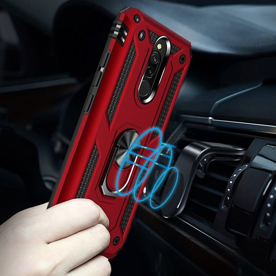 θωρακισμένη θήκη για Xiaomi Redmi 8 / 8A, Nox Case Ring, κόκκινη