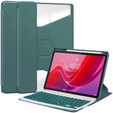 Θήκη πληκτρολογίου για Lenovo Tab M11, Rotary 360° Leather, σκούρα πράσινη