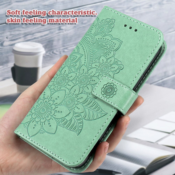 Θήκη με πτερύγιο για Xiaomi Redmi Note 12 4G, Mandala Flower, πράσινη