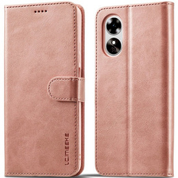 Θήκη με πτερύγιο για Oppo A17, LC.IMEEKE, ροζ rose gold