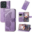 Θήκη με πτερύγιο για Motorola Moto G86 5G, Butterfly, μωβ