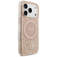 Θήκη Guess IML Flowers Electroplated Allover With Beads Strap, για MagSafe, με λουράκι για iPhone 17 Pro