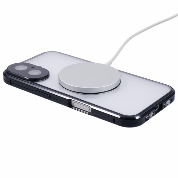 Μαγνητική θήκη MagSafe Dual Glass για iPhone 16, μαύρη