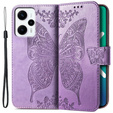 Θήκη με πτερύγιο για Xiaomi Poco F5, Butterfly, μωβ