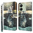 Θήκη με πτερύγιο για Xiaomi Redmi 13C / Poco C65, Wallet, Cat & Tiger