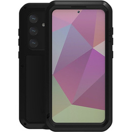 Love Mei Θήκη για Samsung Galaxy S24+ Plus, armored with glass, μαύρη