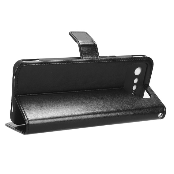 Θήκη με πτερύγιο για Asus ROG Phone 7 5G, Crazy Horse Wallet, μαύρη
