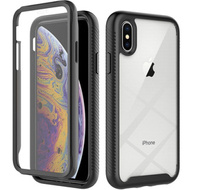 Θήκη για iPhone XS, Shockproof, με μεμβράνη, μαύρη