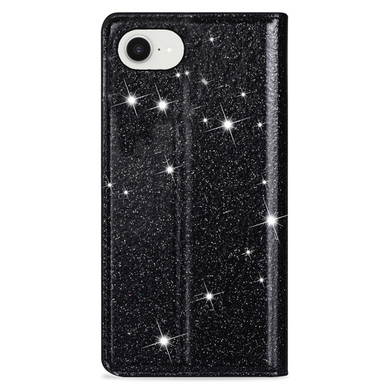 θήκη iPhone 16E, Card Slot Glittery, μαύρη