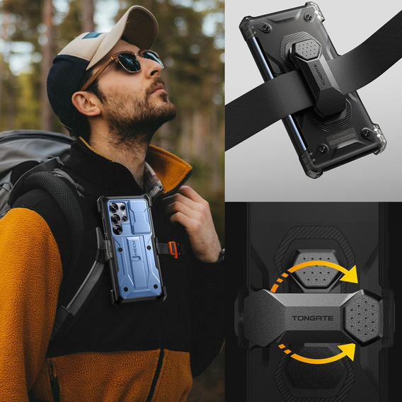 Ανθεκτική θήκη για Samsung Galaxy S25 Ultra – Tongate MECH Series Clip, Μαύρο