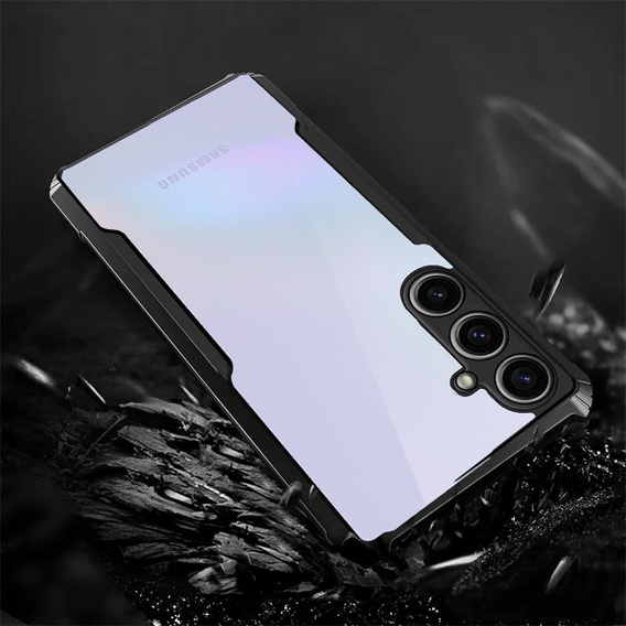 Η θήκη για το Samsung Galaxy A36, AntiDrop Hybrid, μαύρη + σκληρό γυαλί 9H