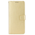 Θήκη με πτερύγιο για Motorola Moto G85, Crazy Horse Wallet, χρυσή