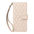 θήκη πτερύγιο για Motorola Edge 50 Neo / Motorola ThinkPhone 25, Rhombus Crossbody Leather, μπεζ