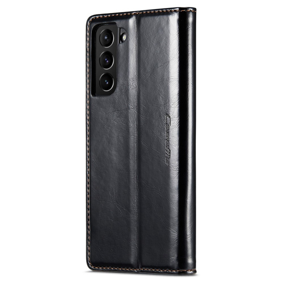 θήκη CASEME για Samsung Galaxy S21, Waxy Textured, μαύρη