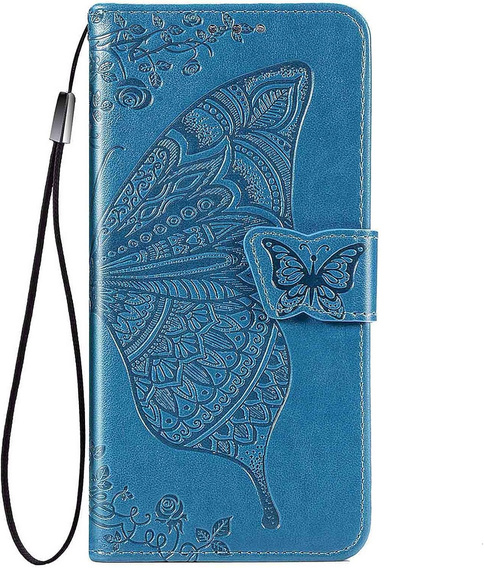 Θήκη με πτερύγιο για Vivo Y19s, Butterfly, μπλε