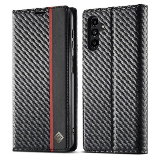Θήκη με πτερύγιο για Samsung Galaxy S25 FE, Carbon LC.IMEEKE, μαύρη