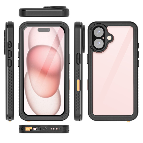 Αδιάβροχη θήκη IP68 για το iPhone 16, μαύρη