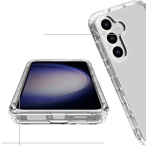 Θήκη για Samsung Galaxy S24, Shockproof, με μεμβράνη, διαφανής