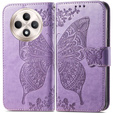 Θήκη με πτερύγιο για Oppo Reno 12FS / 12F, Butterfly, μωβ