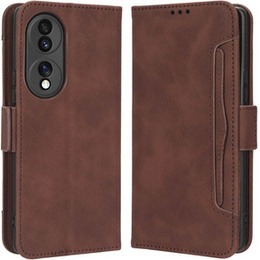 Θήκη με πτερύγιο για Honor 70 5G, Card Slot, καφέ