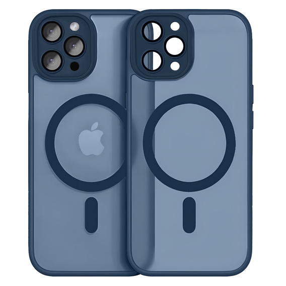 Θήκη για iPhone 16 Pro, για MagSafe, ERBORD Μatt Case, ναυτικό μπλε + Γυαλί οθόνης
