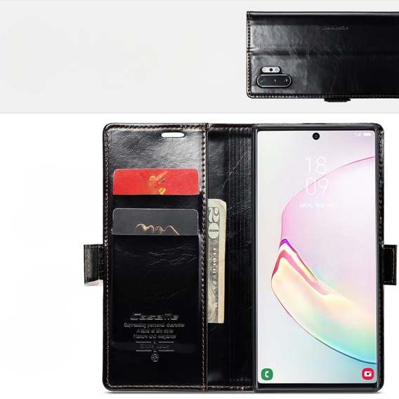 θήκη CASEME για Samsung Galaxy Note 10 Plus, Waxy Textured, μαύρη