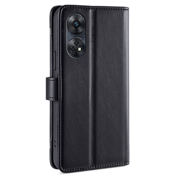 Θήκη με πτερύγιο για Oppo Reno8 T 4G, Wallet Zipper Pocket, μαύρη