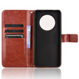 Θήκη με πτερύγιο για Oppo Reno 12FS / 12F, Crazy Horse Wallet, καφέ