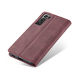 θήκη CASEME για Samsung Galaxy S21 FE, Leather Wallet Case, κόκκινη