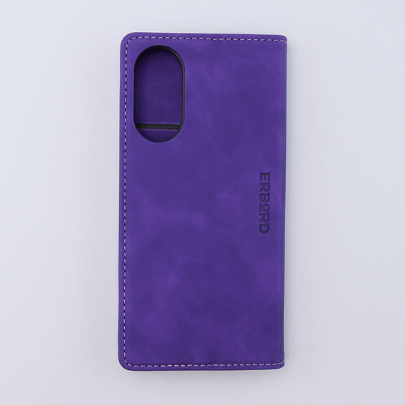 Θήκη για Oppo A78 4G, ERBORD Vintage, πορτοφόλι με πτερύγιο, μωβ