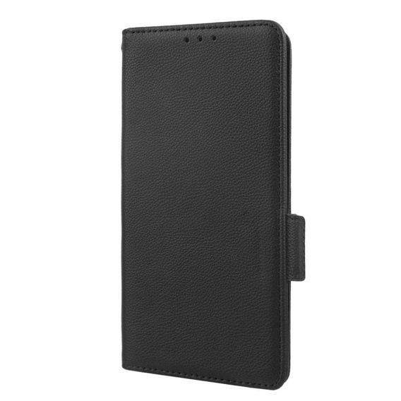 Θήκη με πτερύγιο για Motorola Moto G72, Wallet Litchi Magnet, μαύρη