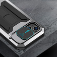 Θήκη για iPhone 14, R-JUST CamShield Slide, θωρακισμένη, ασημένια / μαύρη