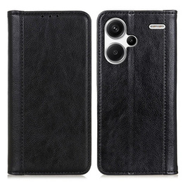 Θήκη για Xiaomi Redmi Note 13 Pro+, Wallet Litchi Leather, μαύρη