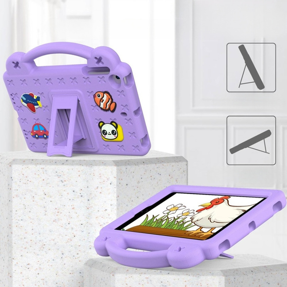 Παιδική θήκη για iPad mini 7.9" 2019/2015/2014/2013/2012 (5/4/3/2/1 gen.), Cute Patterns, με βάση, μωβ