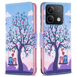 Θήκη με πτερύγιο για Xiaomi Redmi Note 13 5G, Wallet, Owls & Tree μπλε