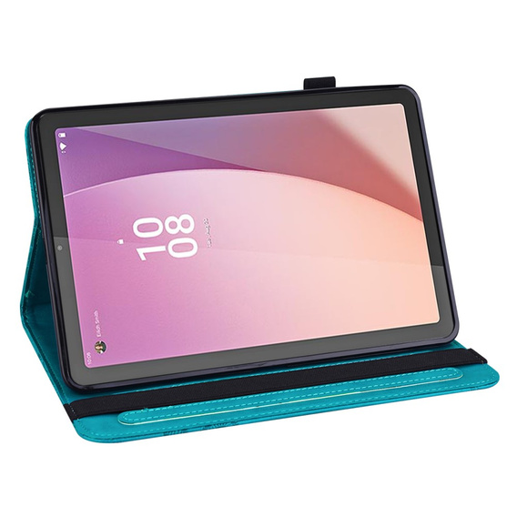 θήκη με πτερύγιο για Lenovo Tab M9, flower, μπλε