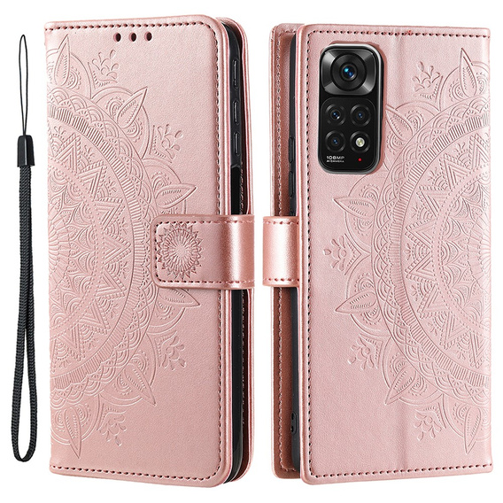 Θήκη με πτερύγιο για Xiaomi Redmi Note 11/11S, Mandala, ροζ
