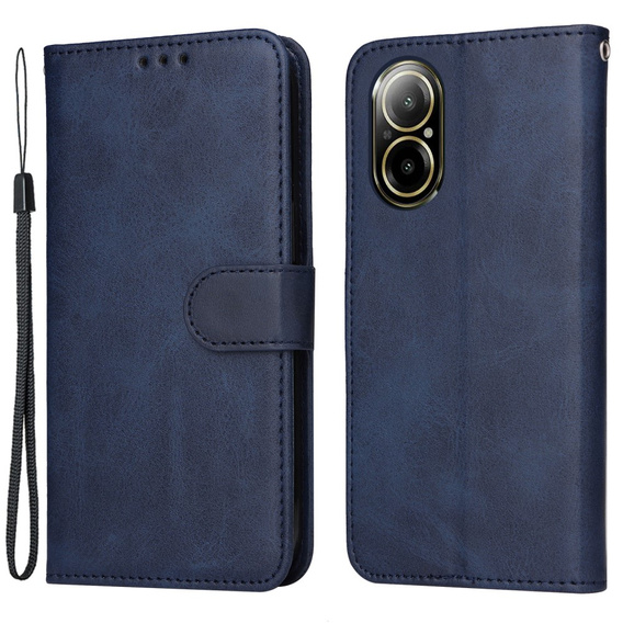 Θήκη με πτερύγιο για Realme C67, Leather Wallet, σκούρο μπλε