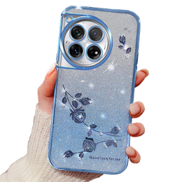 Θήκη για OnePlus 12 5G, Glitter Flower, μπλε