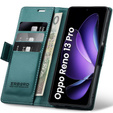 Θήκη για Oppo Reno 13 Pro, ERBORD Glossy Litchi, πορτοφόλι με πτερύγιο, πράσινη