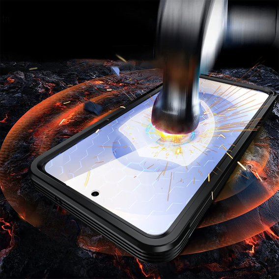Θήκη για Samsung Galaxy S25 Edge, Shockproof, με γυαλί, για MagSafe, μαύρη