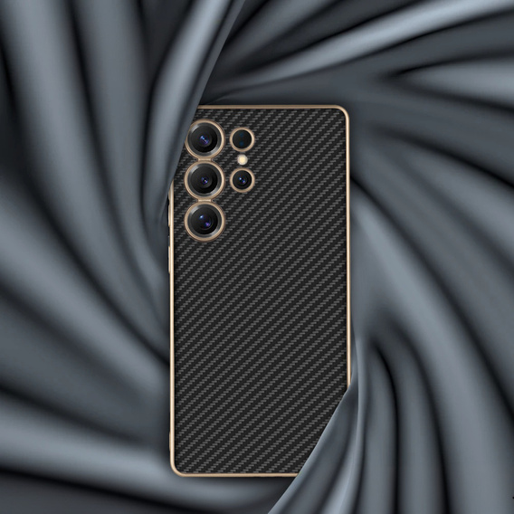 Θήκη για Samsung Galaxy S25 Ultra, GKK Leather, carbon μαύρη