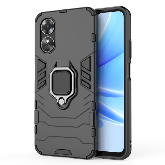 Θήκη για Oppo A17, Kickstand Ring, μαύρη